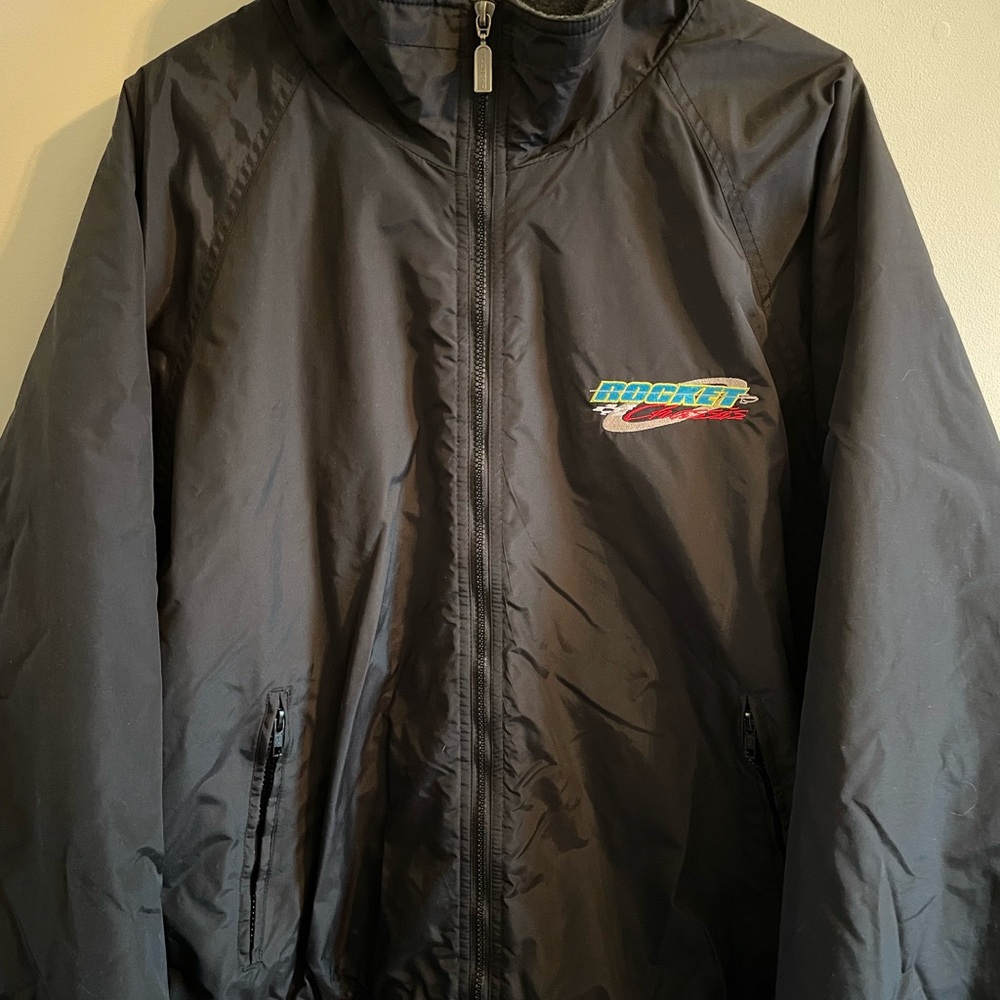 Holloway Gray Fleece-Lined Jacket with Blue Logo Accent